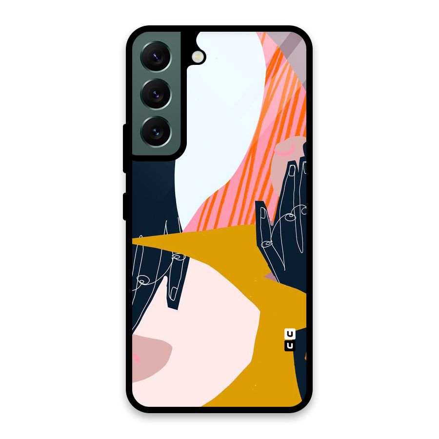 Abstract Hands Glass Back Case for Galaxy S22 5G