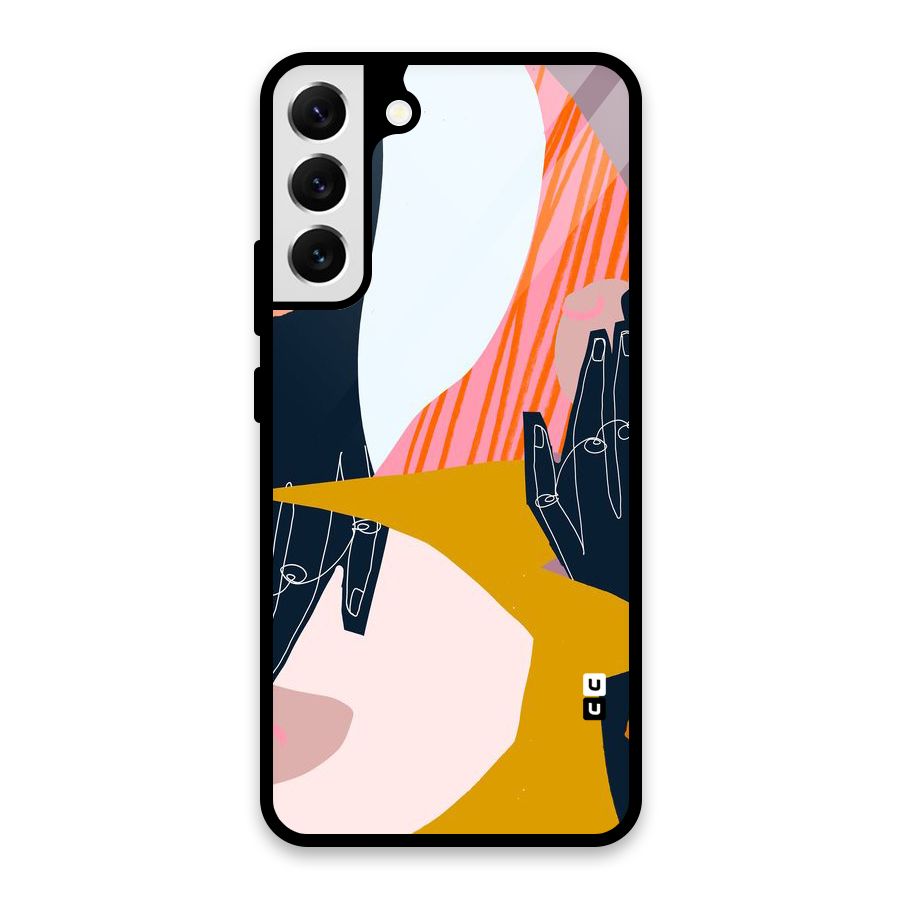 Abstract Hands Glass Back Case for Galaxy S22 Plus 5G