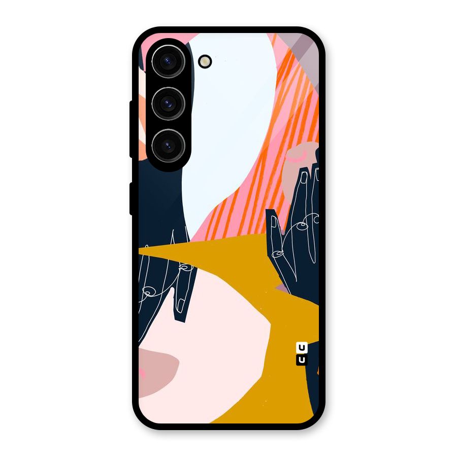 Abstract Hands Glass Back Case for Galaxy S23
