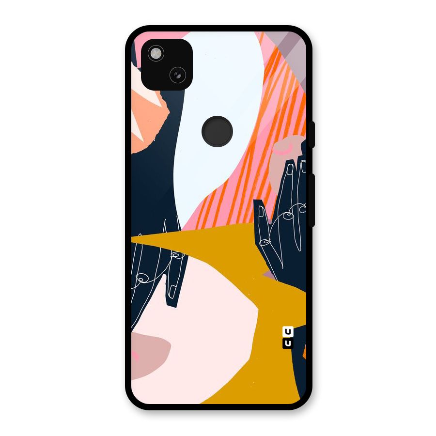 Abstract Hands Glass Back Case for Google Pixel 4a