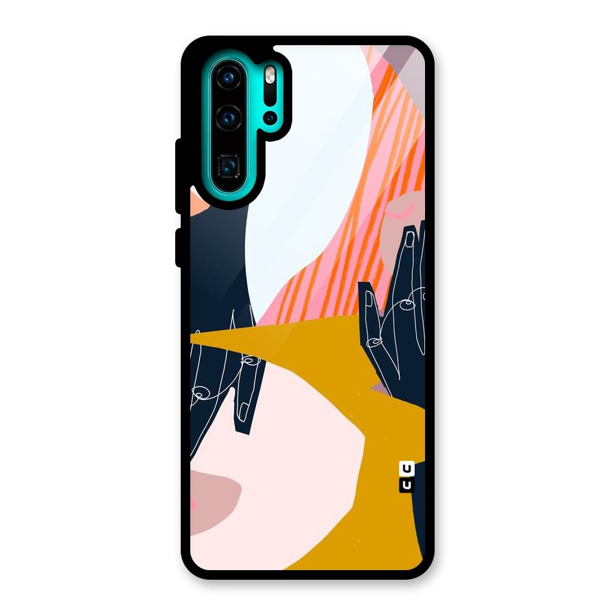 Abstract Hands Glass Back Case for Huawei P30 Pro