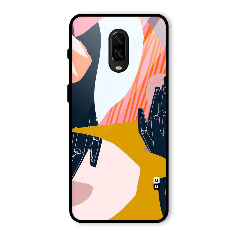 Abstract Hands Glass Back Case for OnePlus 6T
