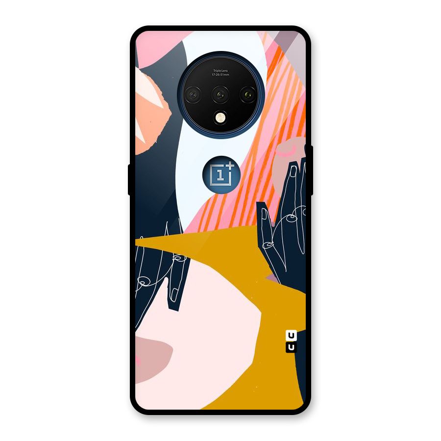 Abstract Hands Glass Back Case for OnePlus 7T