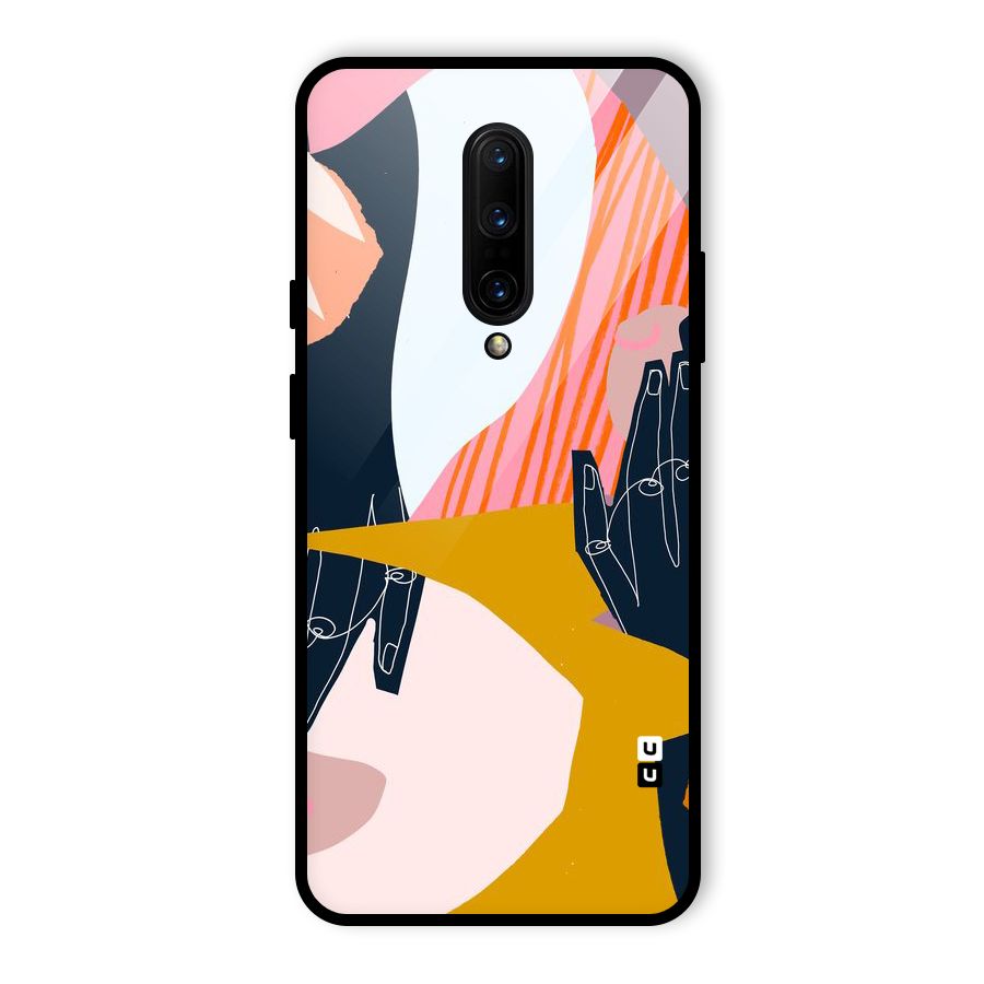 Abstract Hands Glass Back Case for OnePlus 7 Pro