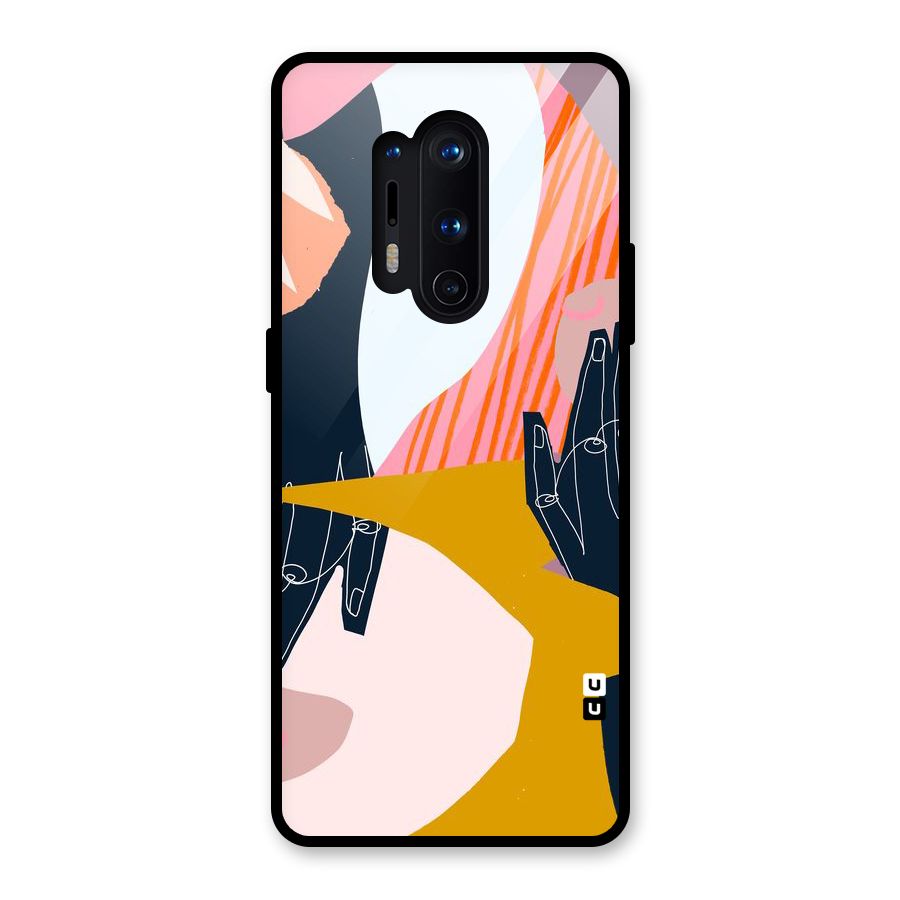 Abstract Hands Glass Back Case for OnePlus 8 Pro