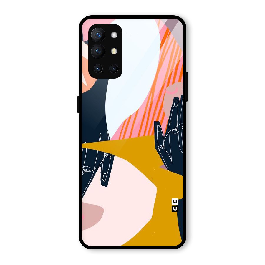Abstract Hands Glass Back Case for OnePlus 9R