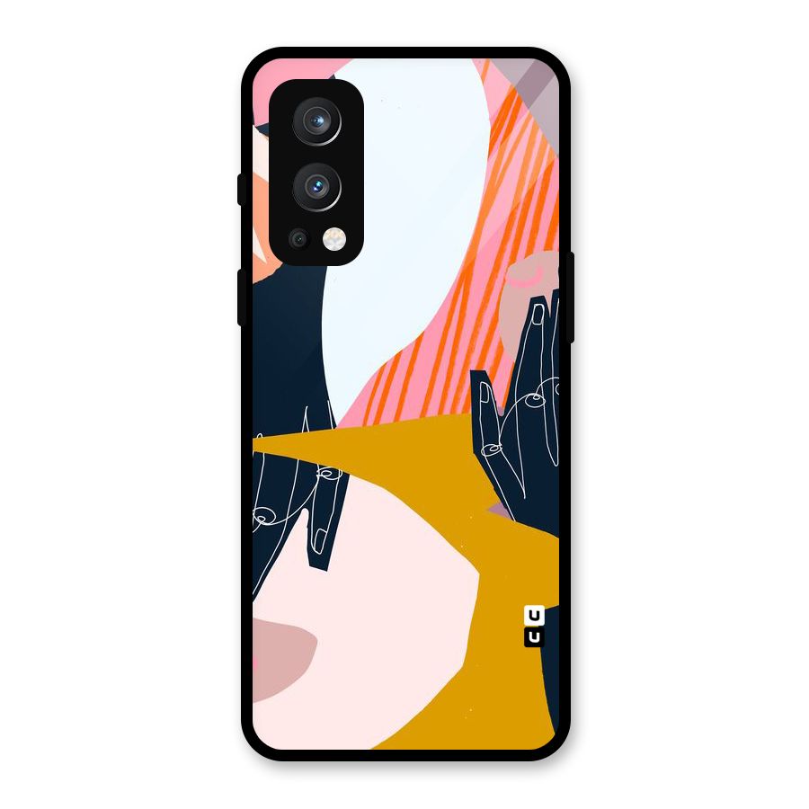 Abstract Hands Glass Back Case for OnePlus Nord 2 5G