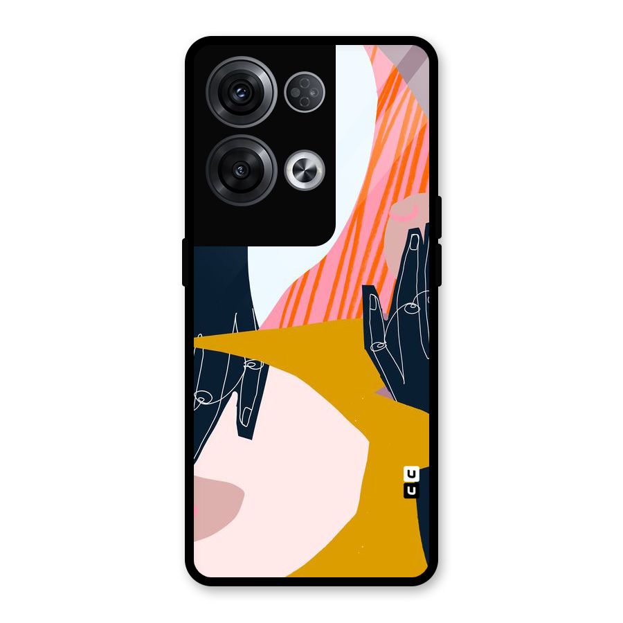 Abstract Hands Glass Back Case for Oppo Reno8 Pro 5G