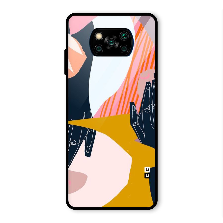 Abstract Hands Glass Back Case for Poco X3 Pro