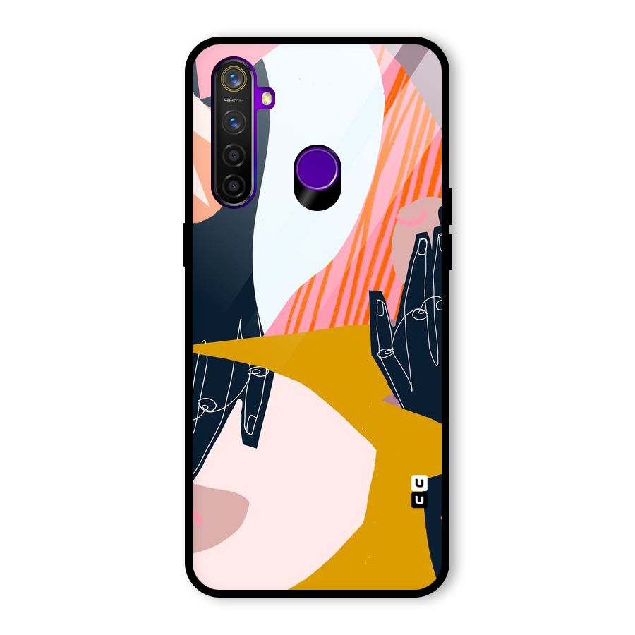 Abstract Hands Glass Back Case for Realme 5 Pro