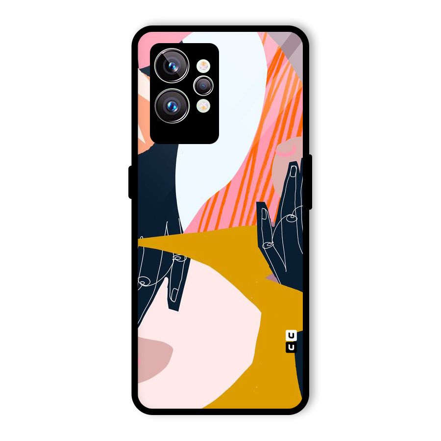 Abstract Hands Glass Back Case for Realme GT2 Pro