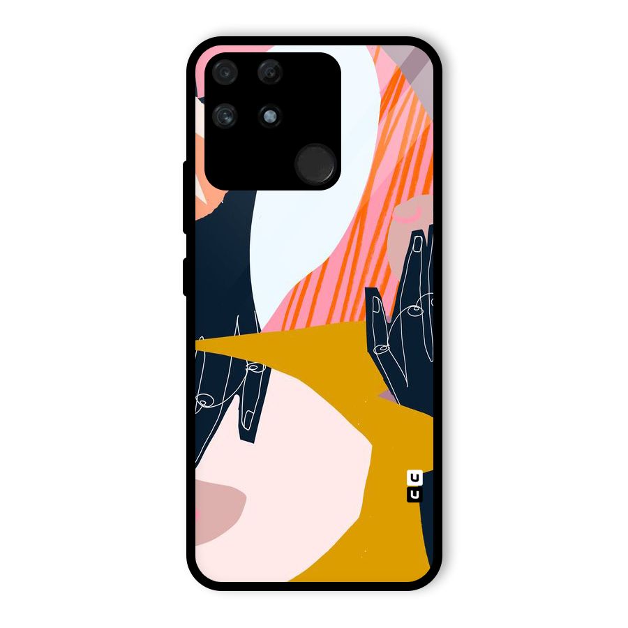 Abstract Hands Glass Back Case for Realme Narzo 50A