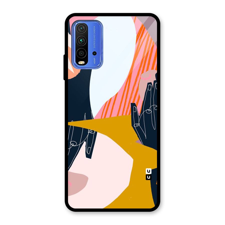 Abstract Hands Glass Back Case for Redmi 9 Power