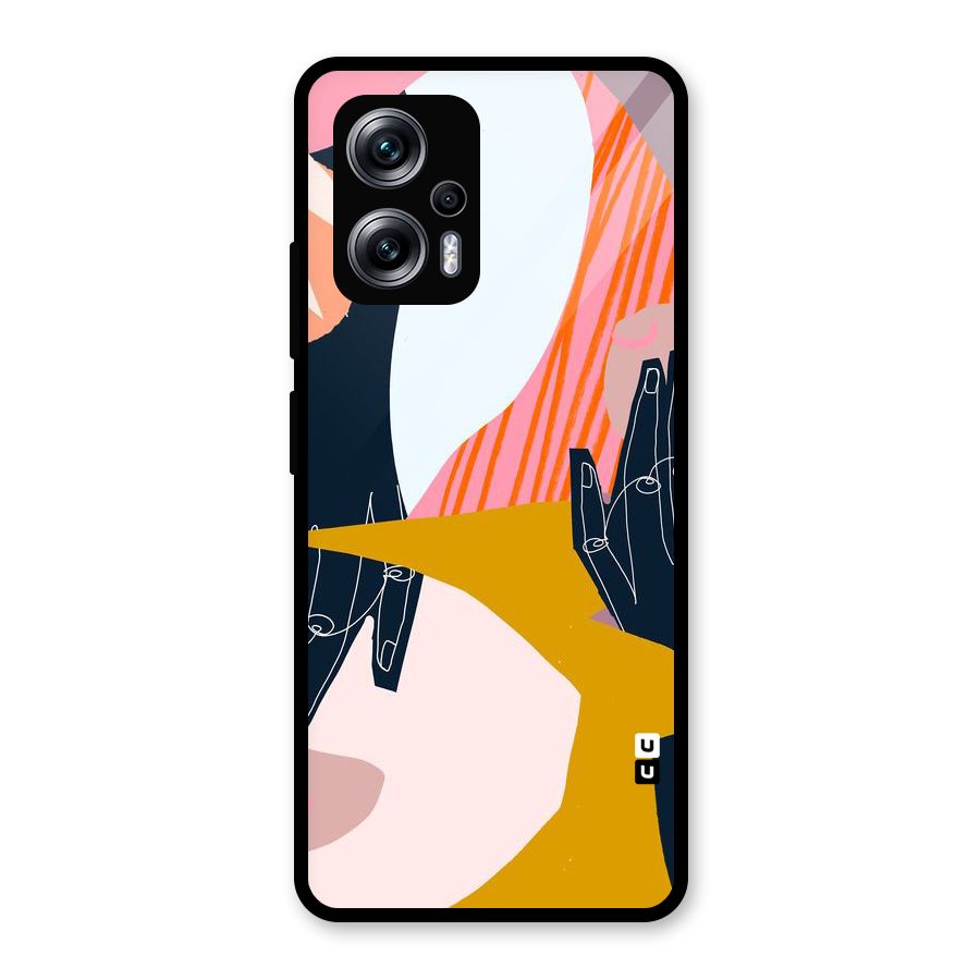 Abstract Hands Glass Back Case for Redmi K50i