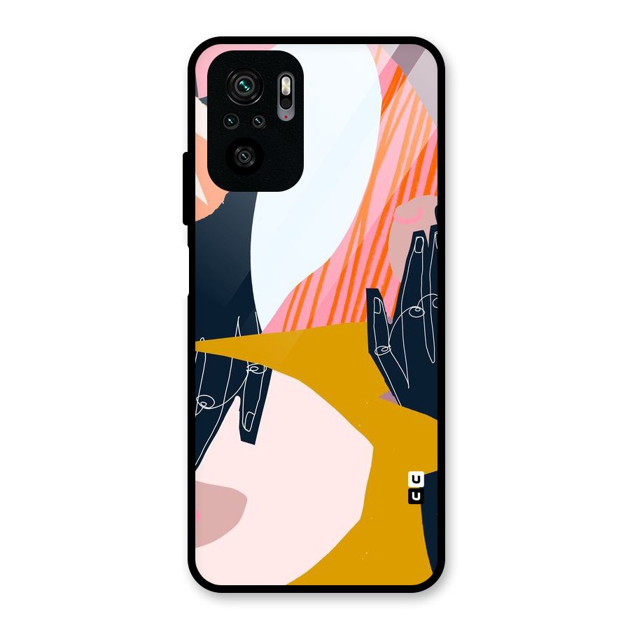 Abstract Hands Glass Back Case for Redmi Note 10S