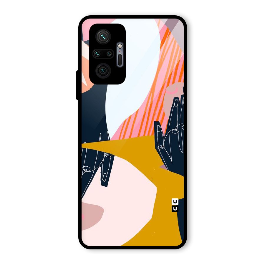 Abstract Hands Glass Back Case for Redmi Note 10 Pro