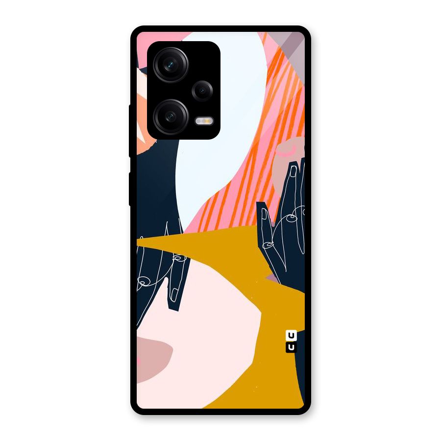 Abstract Hands Glass Back Case for Redmi Note 12 Pro