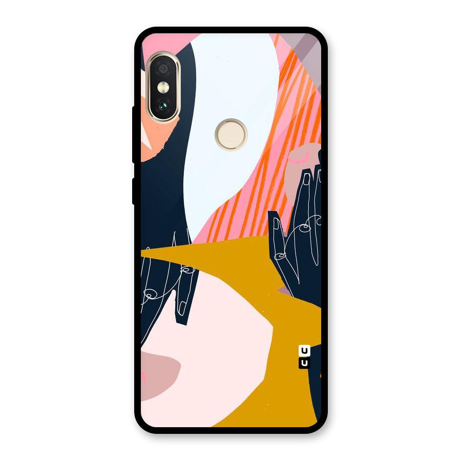 Abstract Hands Glass Back Case for Redmi Note 5 Pro
