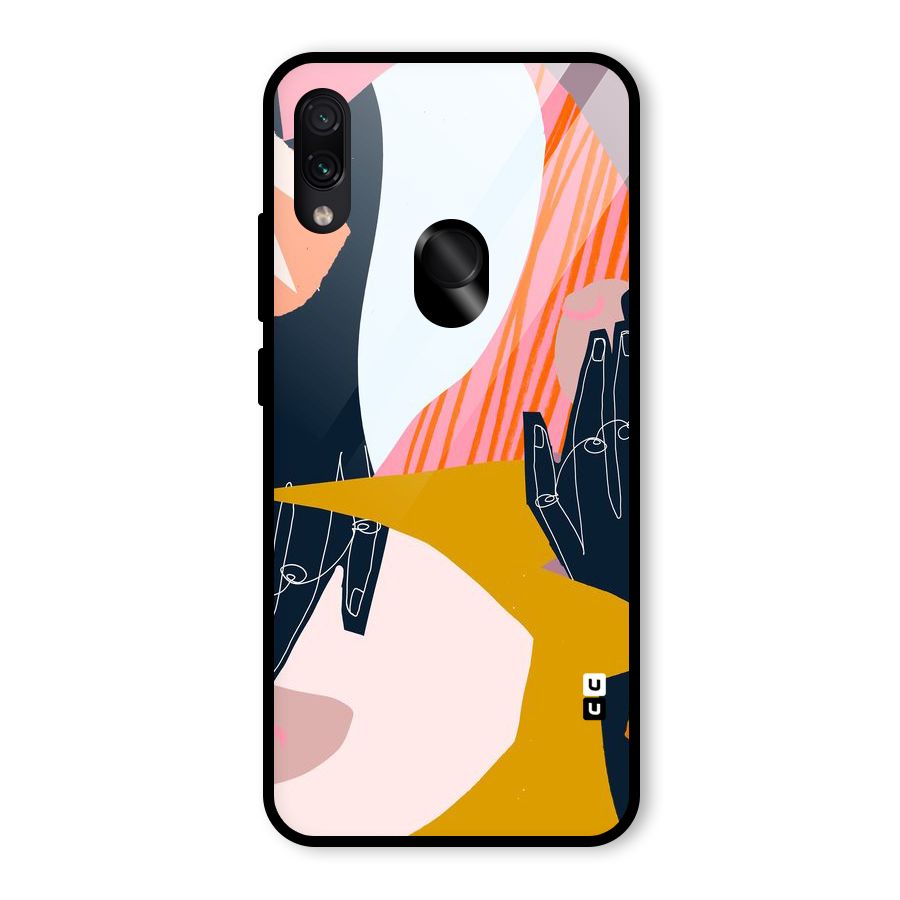 Abstract Hands Glass Back Case for Redmi Note 7 Pro