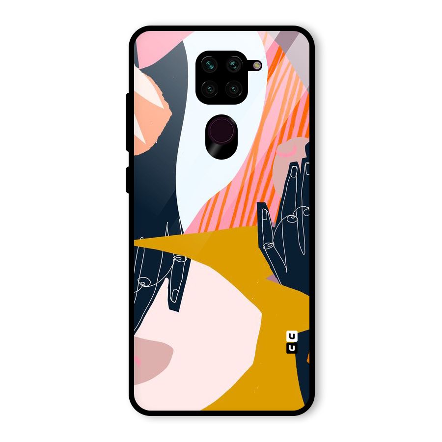 Abstract Hands Glass Back Case for Redmi Note 9