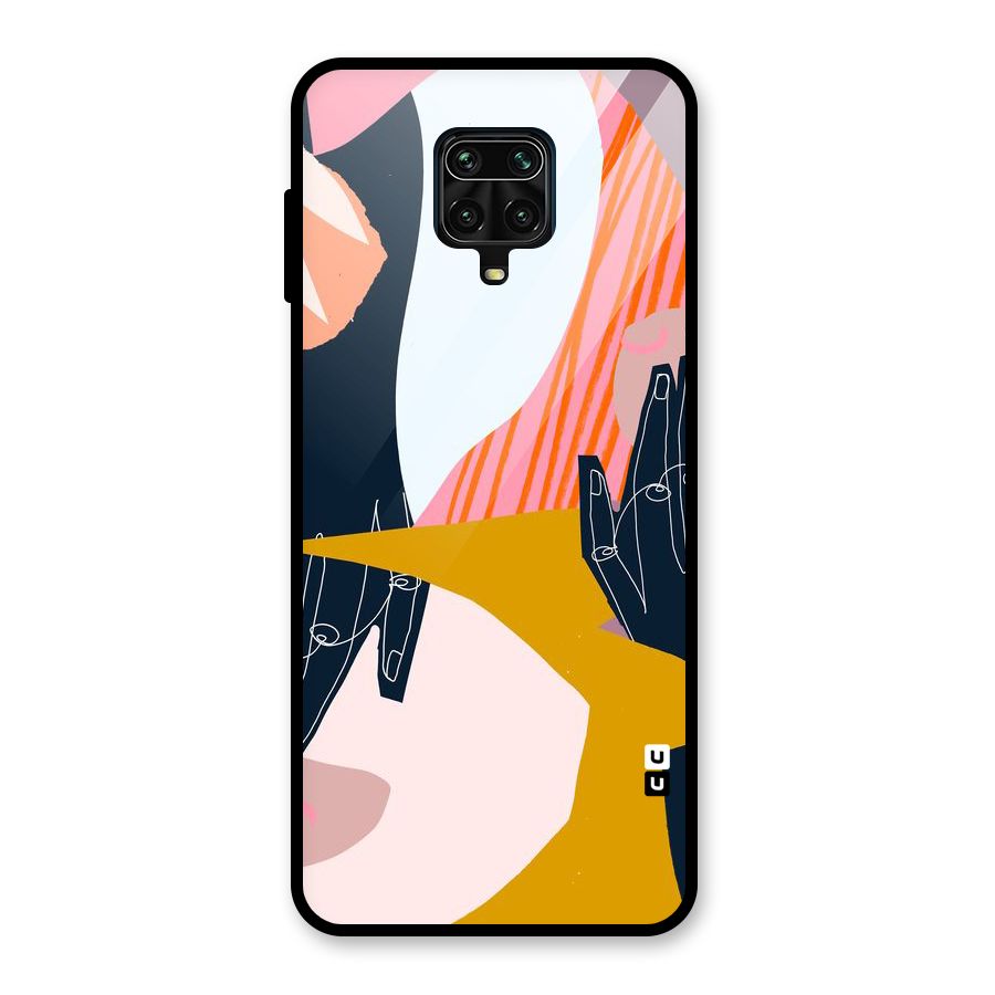 Abstract Hands Glass Back Case for Redmi Note 9 Pro Max
