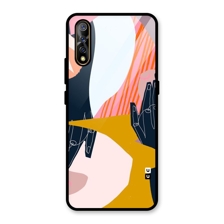 Abstract Hands Glass Back Case for Vivo S1