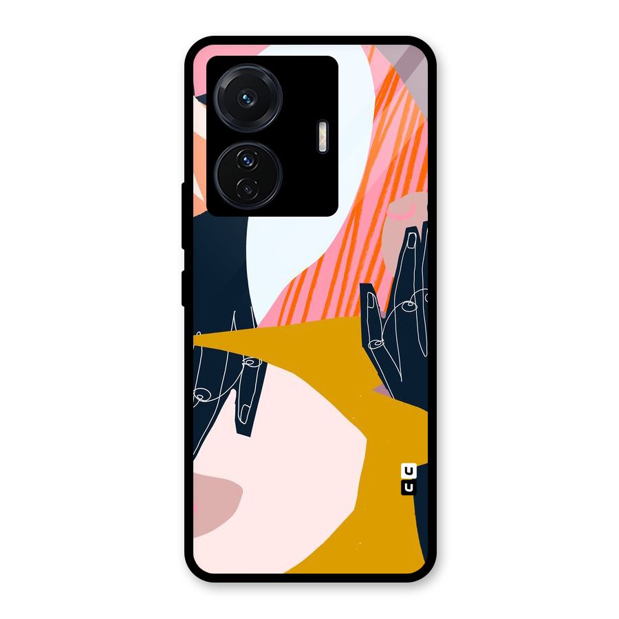 Abstract Hands Glass Back Case for Vivo T1 Pro