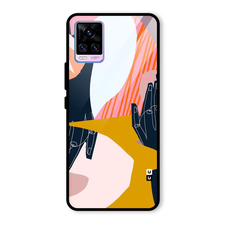 Abstract Hands Glass Back Case for Vivo V20 Pro