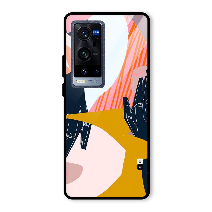 Abstract Hands Glass Back Case for Vivo X60 Pro Plus