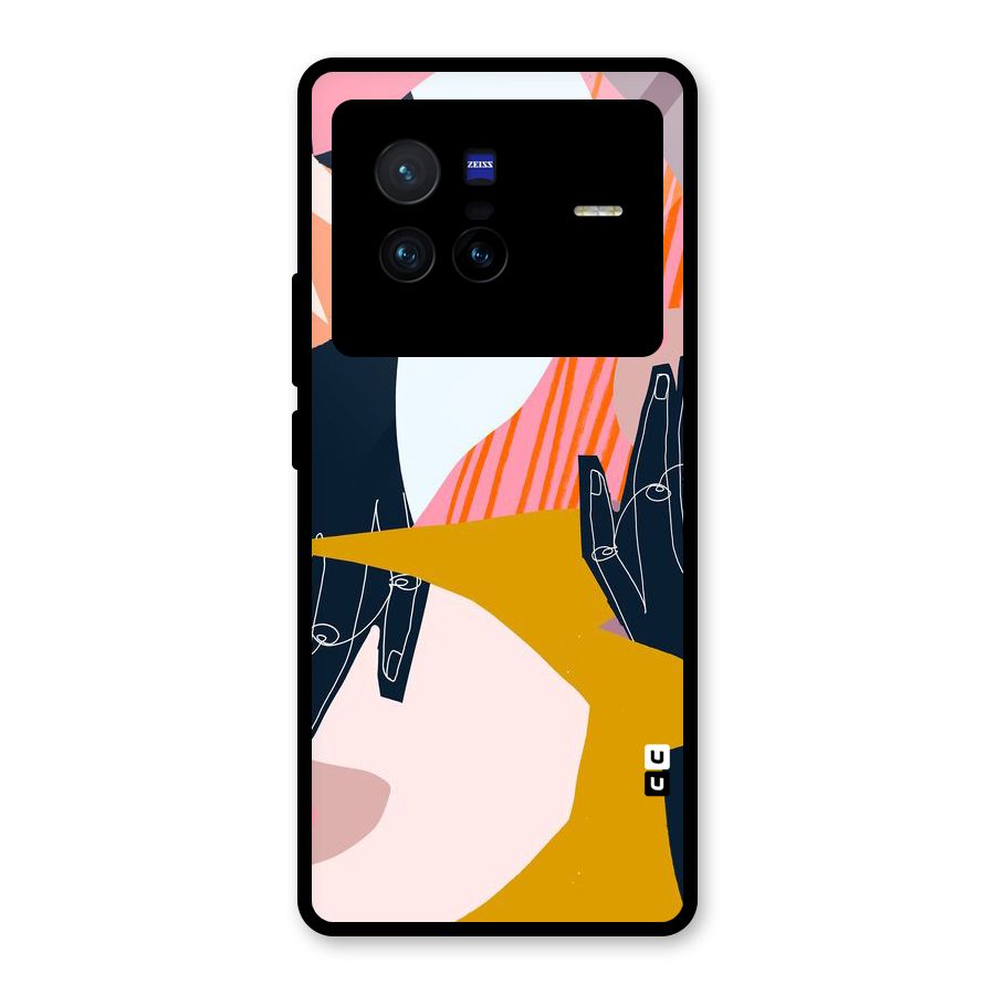 Abstract Hands Glass Back Case for Vivo X80