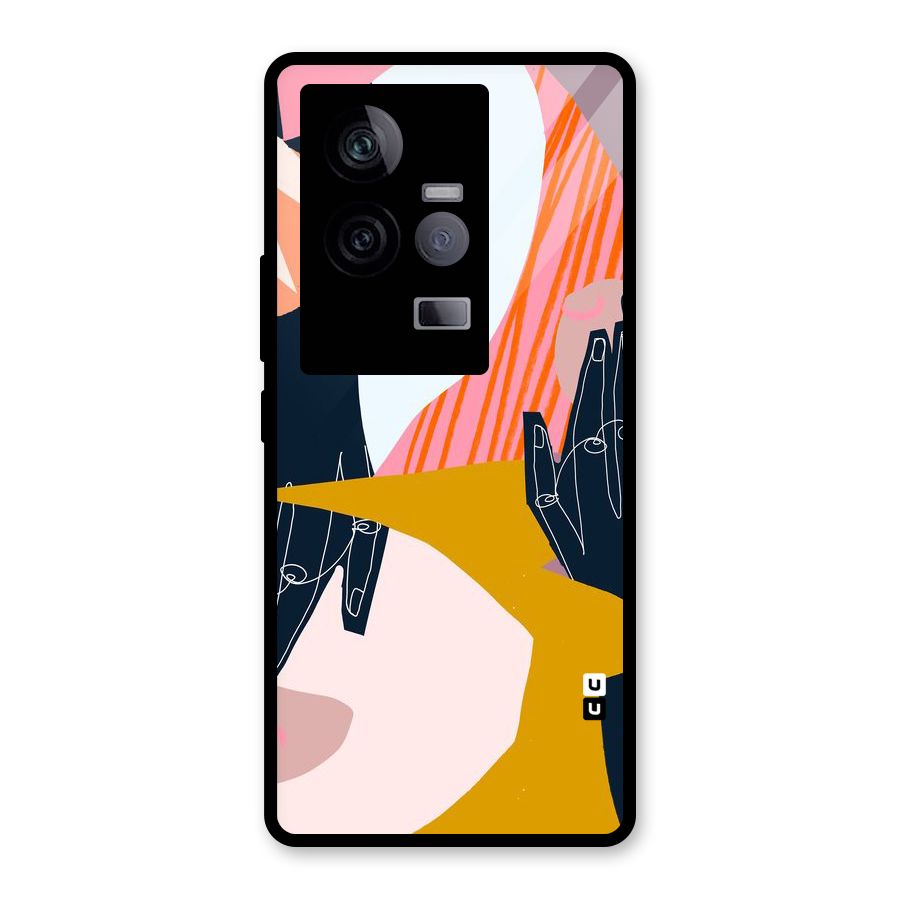 Abstract Hands Glass Back Case for Vivo iQOO 11 5G