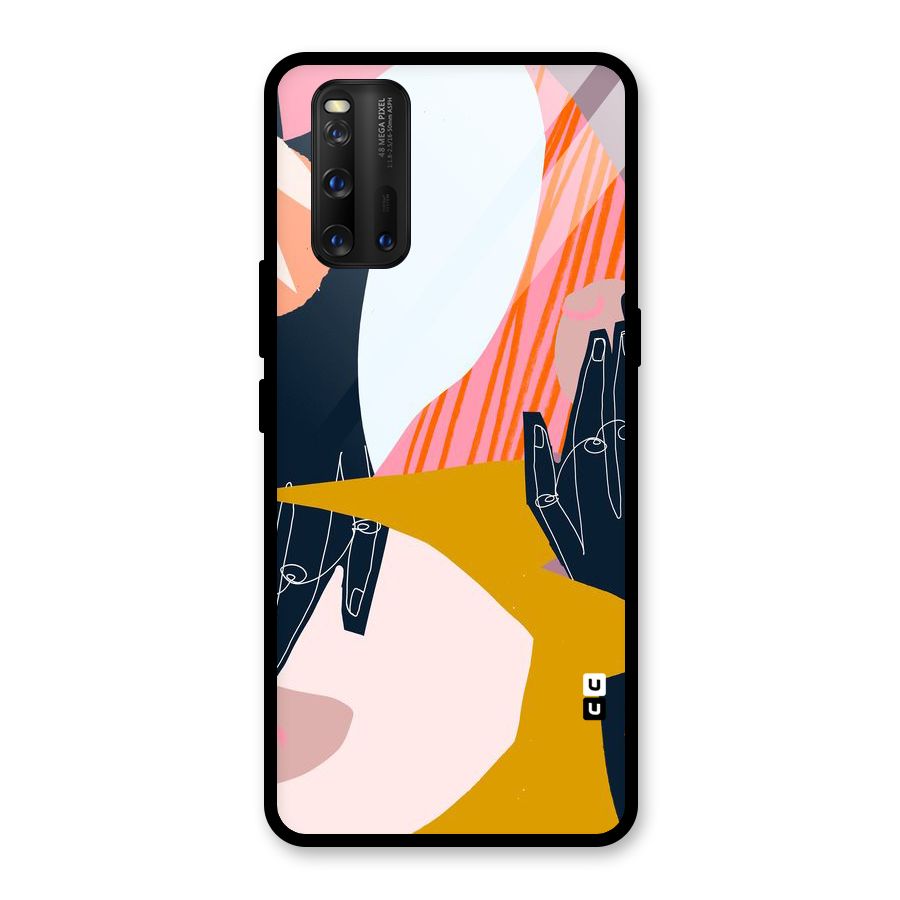 Abstract Hands Glass Back Case for Vivo iQOO 3