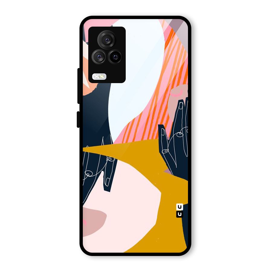 Abstract Hands Glass Back Case for Vivo iQOO 7 Legend 5G
