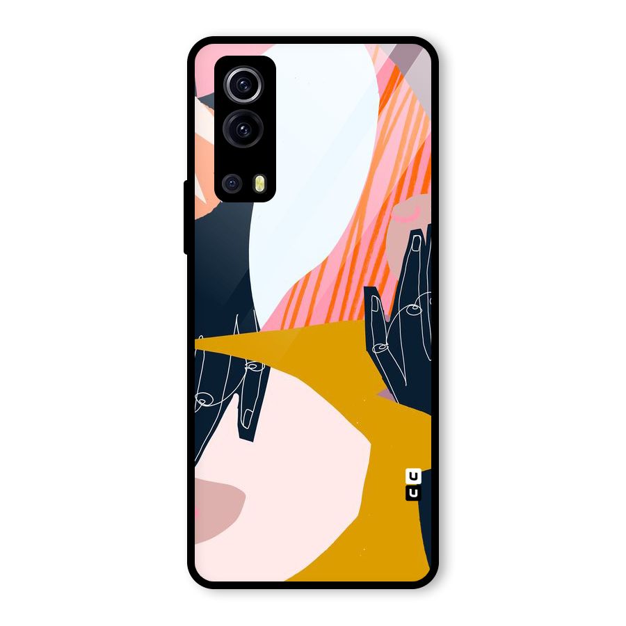 Abstract Hands Glass Back Case for Vivo iQOO Z3