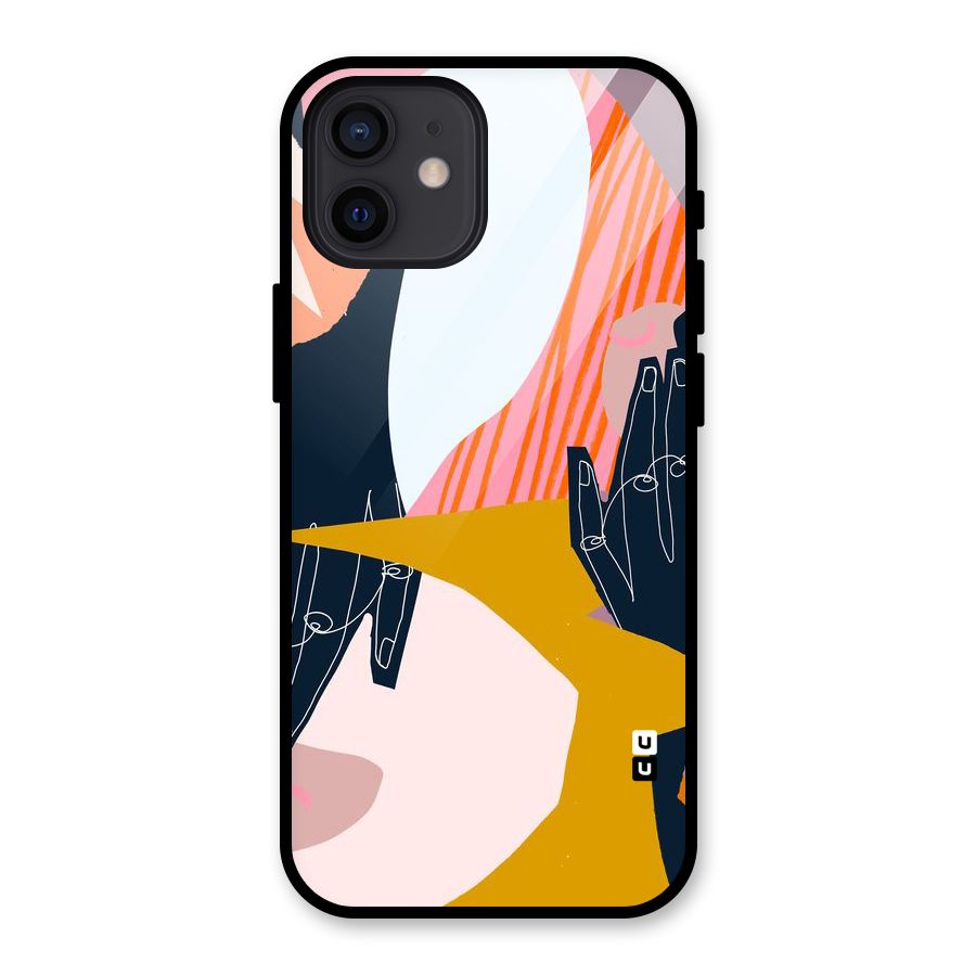 Abstract Hands Glass Back Case for iPhone 12