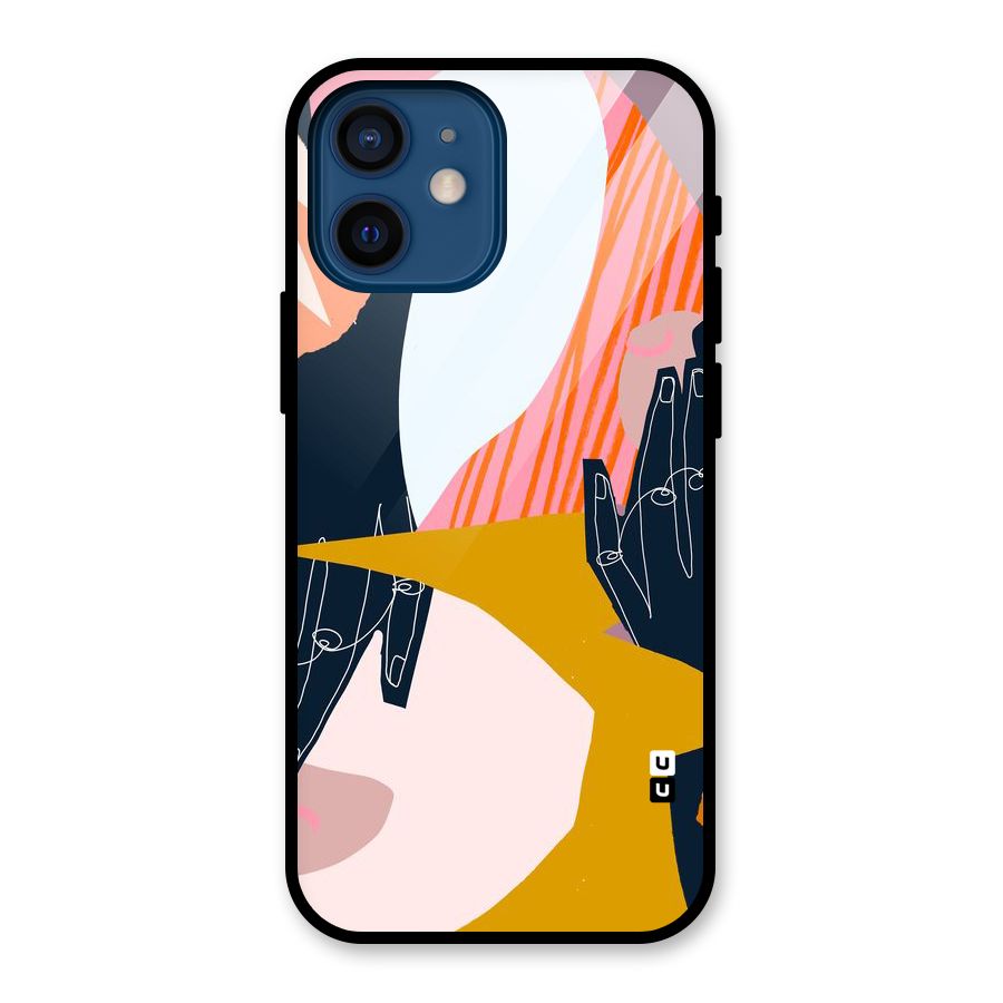 Abstract Hands Glass Back Case for iPhone 12 Mini