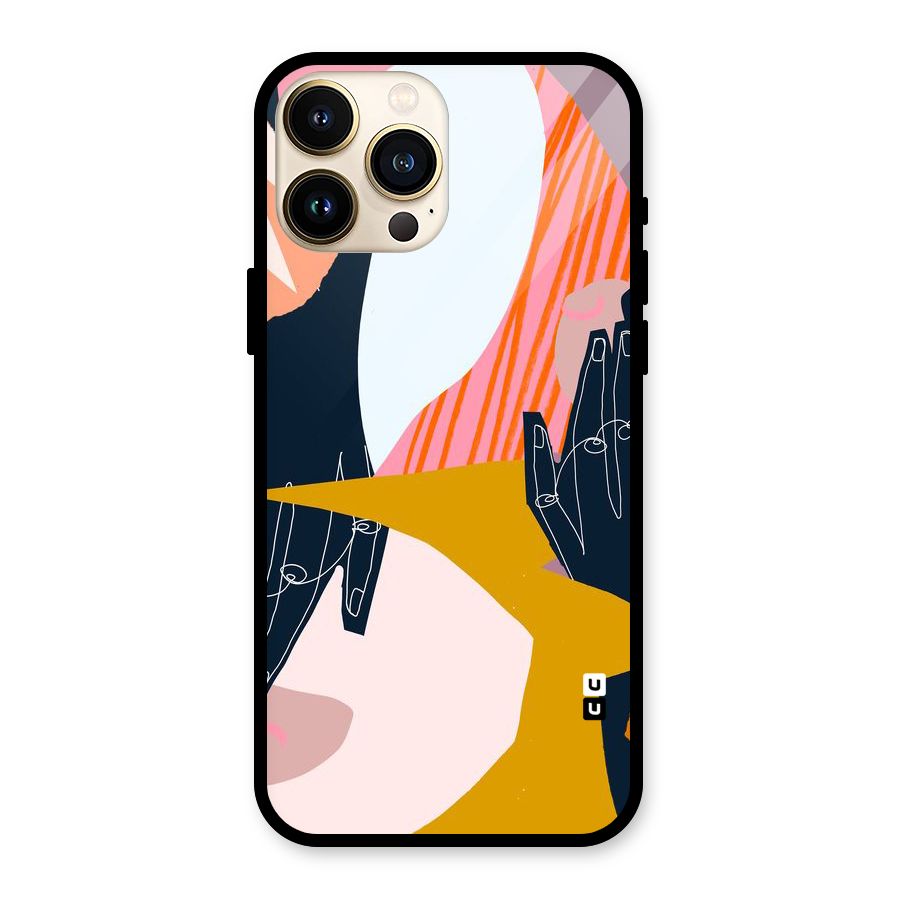 Abstract Hands Glass Back Case for iPhone 13 Pro Max