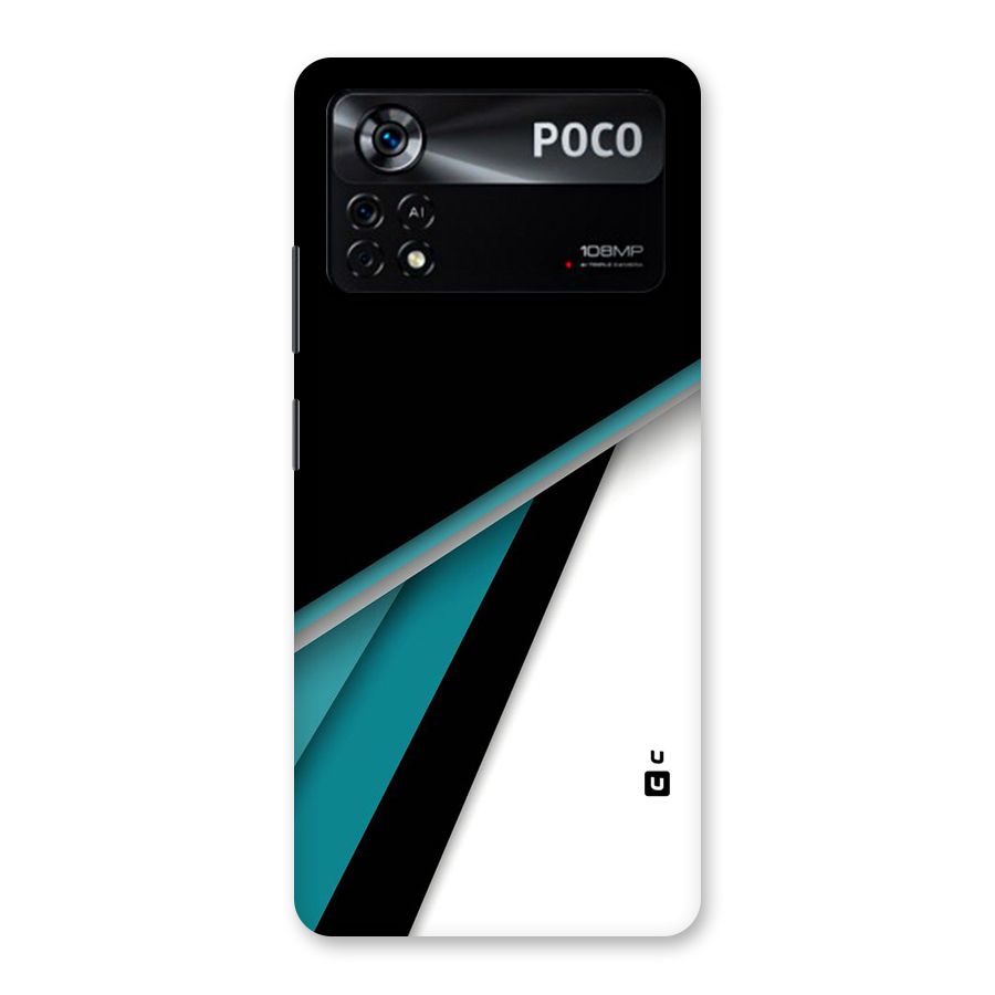 Abstract Lines Of Blue Back Case for Poco X4 Pro 5G