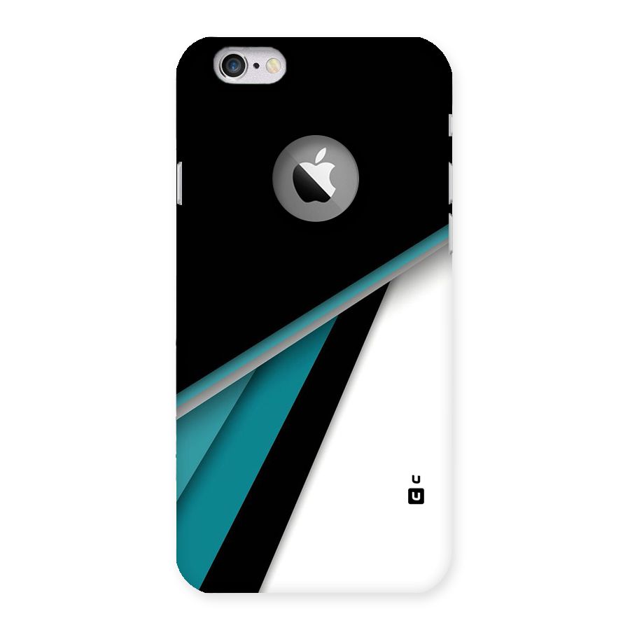 Abstract Lines Of Blue Back Case for iPhone 6 Logo Cut
