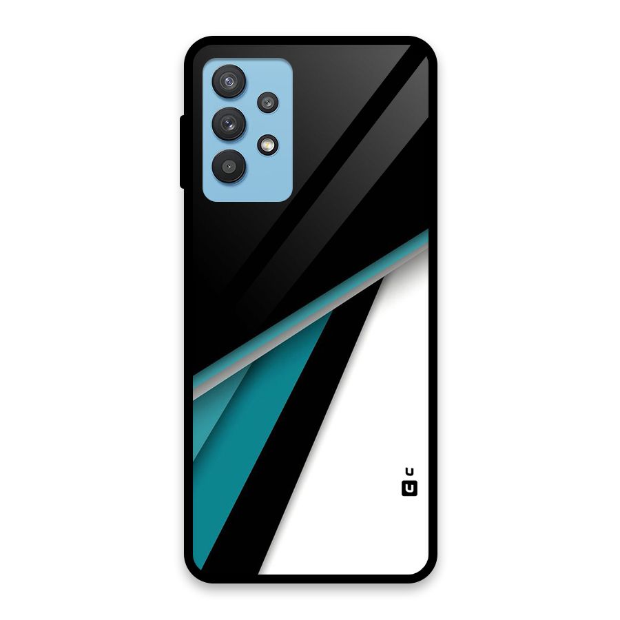 Abstract Lines Of Blue Glass Back Case for Galaxy M32 5G