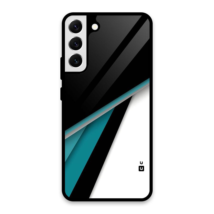 Abstract Lines Of Blue Glass Back Case for Galaxy S22 Plus 5G