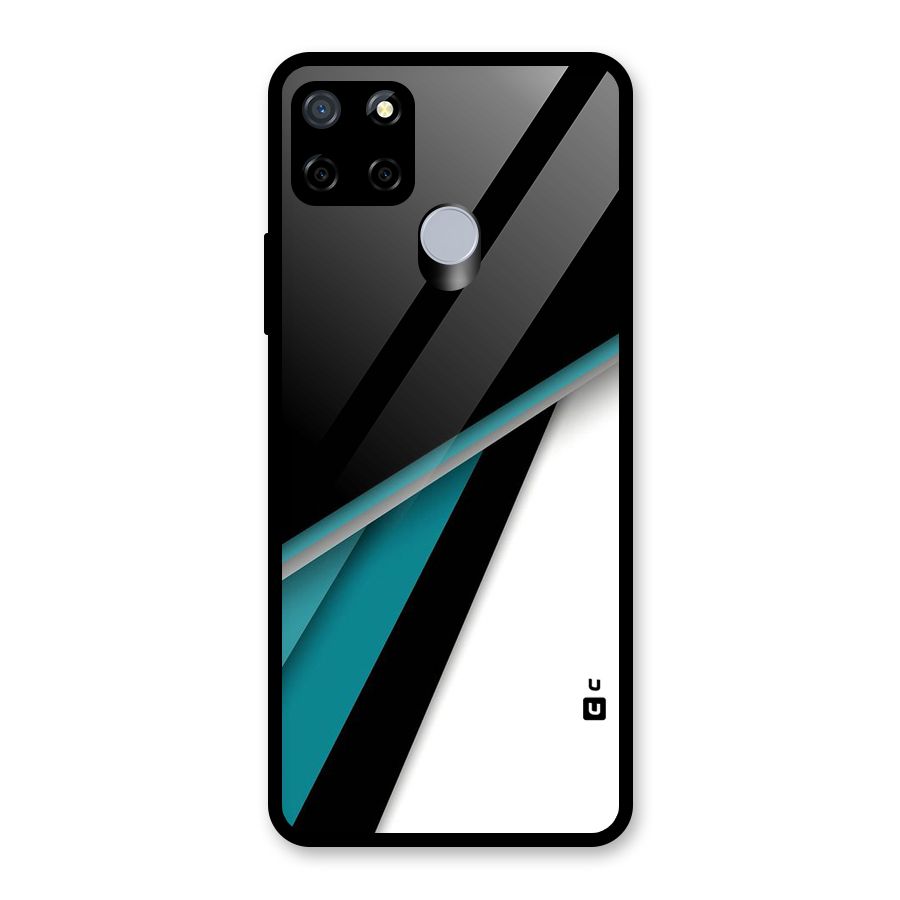 Abstract Lines Of Blue Glass Back Case for Realme Narzo 20
