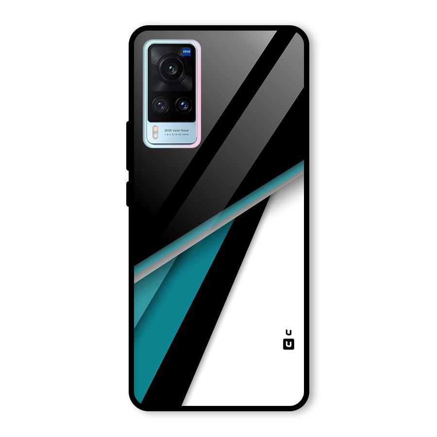 Abstract Lines Of Blue Glass Back Case for Vivo X60