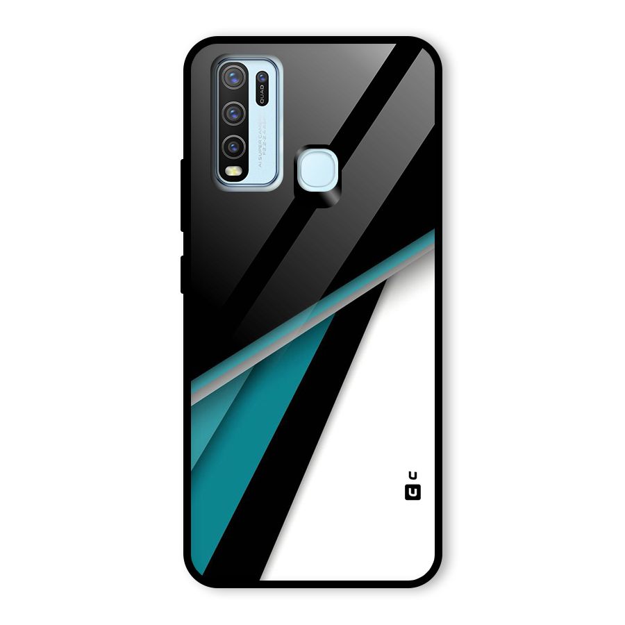 Abstract Lines Of Blue Glass Back Case for Vivo Y30