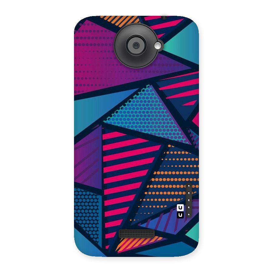 Abstract Lines Polka Back Case for HTC One X