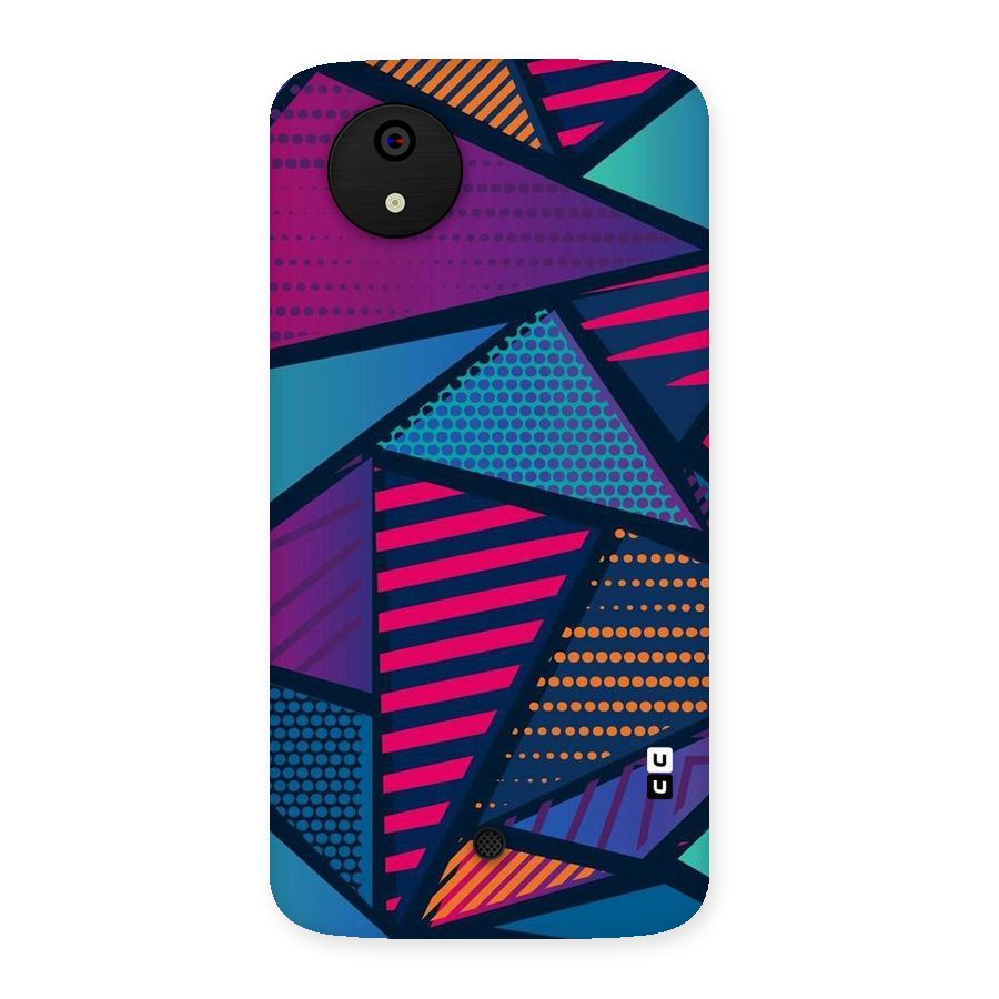 Abstract Lines Polka Back Case for Micromax Canvas A1