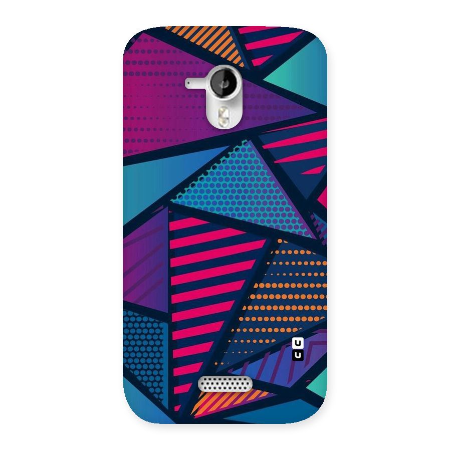 Abstract Lines Polka Back Case for Micromax Canvas HD A116