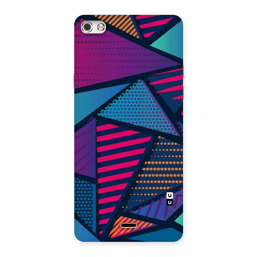 Abstract Lines Polka Back Case for Micromax Canvas Silver 5