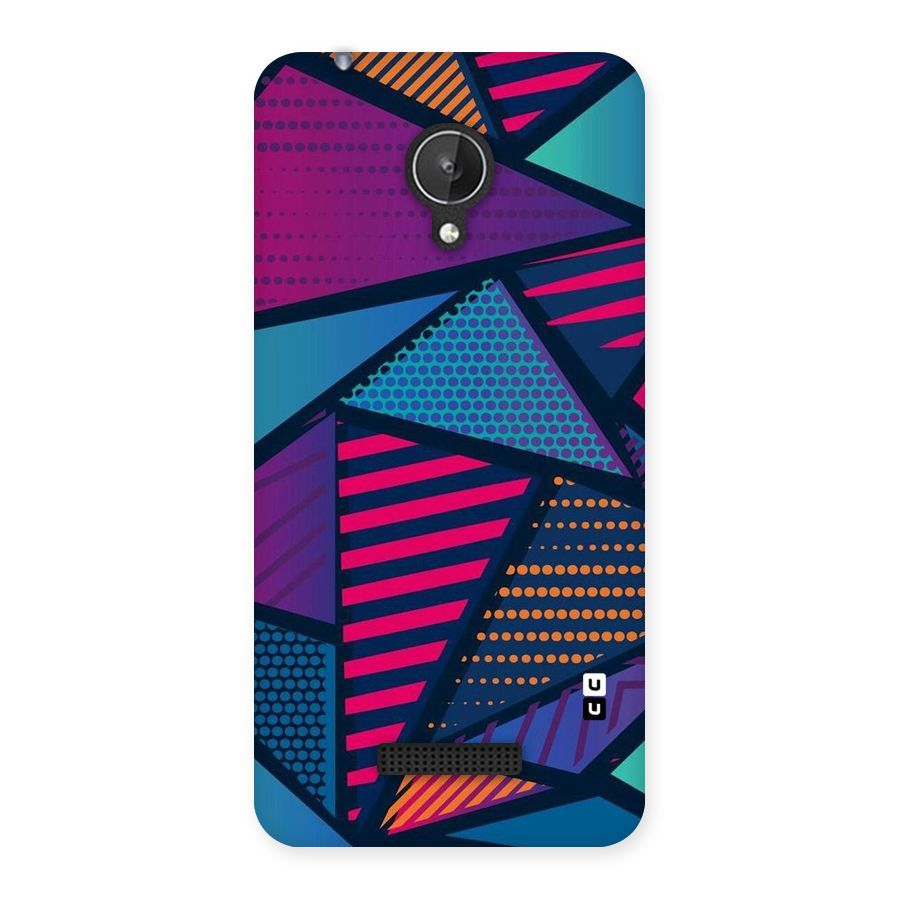 Abstract Lines Polka Back Case for Micromax Canvas Spark Q380