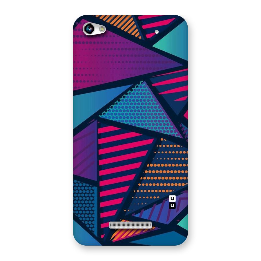 Abstract Lines Polka Back Case for Micromax Hue 2